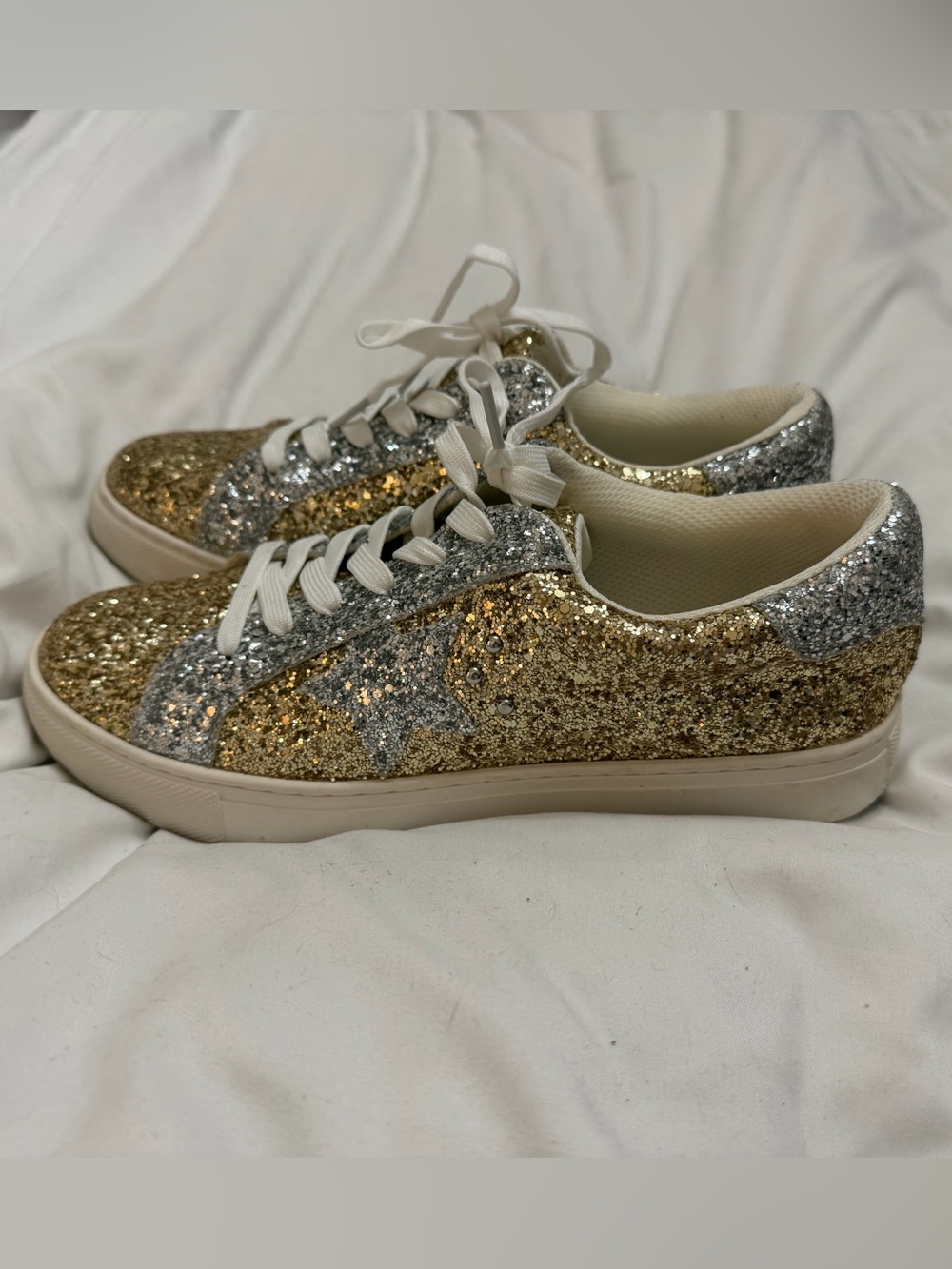 Corkys Gold & Silver Glitter Low-Top Sneakers